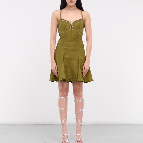 NEW NWT Ludovic de Saint Sernin Easy Cleavage Dress in Olive Green FWRD MINI - Picture 1 of 5
